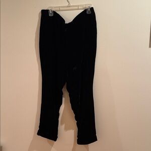 J. Jill Black Velvet Luxe Straight Wide Leg High Waisted Pants Womens Size L